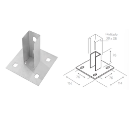 Sapata Interna com Quatro Furos